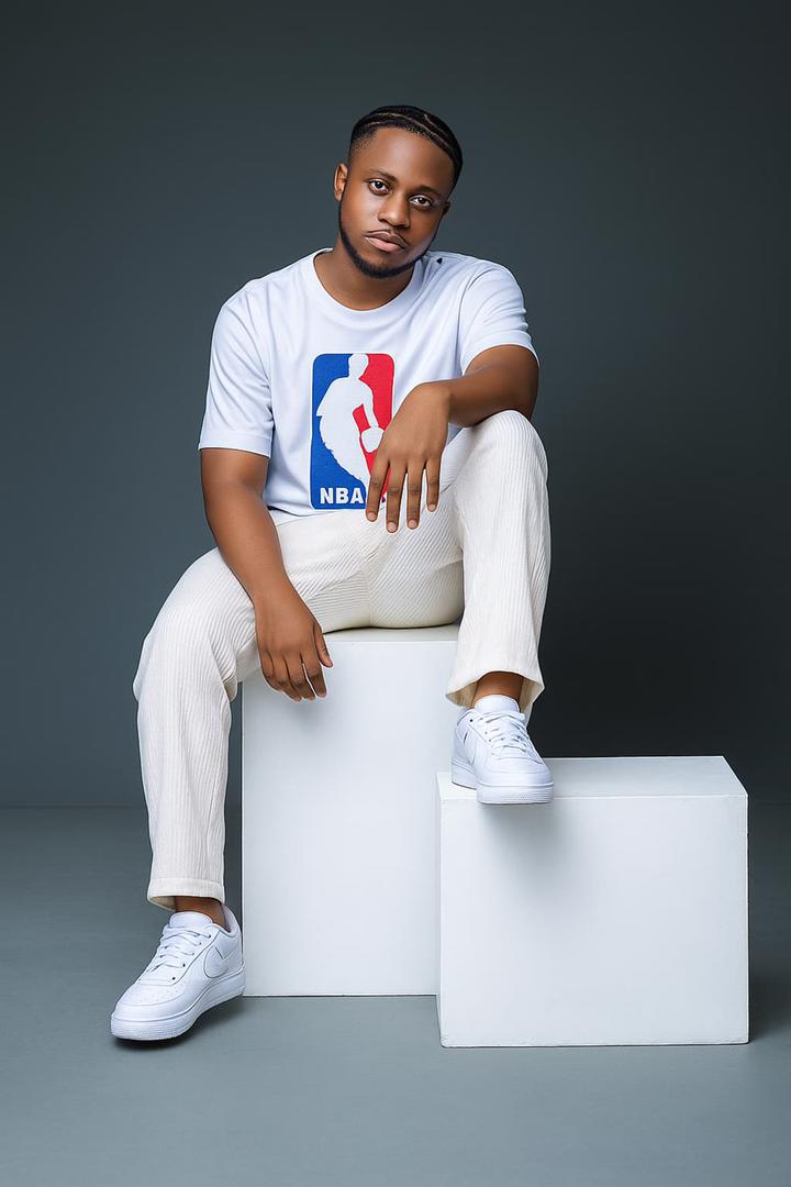 Studio portrait with white background